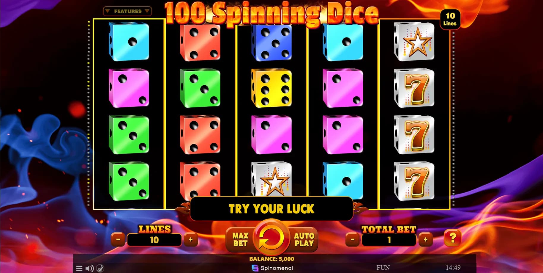 100 Spinning Dice Spinomenal Logo